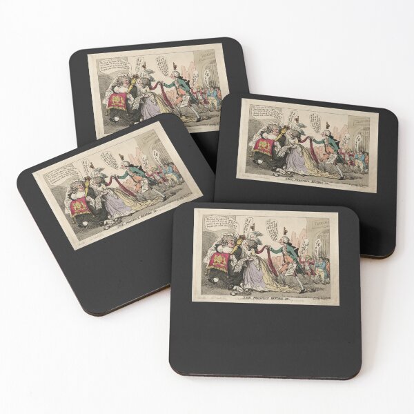 Item preview, Fiancé Funny Cartoon  The Prospect Before Us  1788 Vintage Cartoon Art Print designed and sold by KainOdeh.