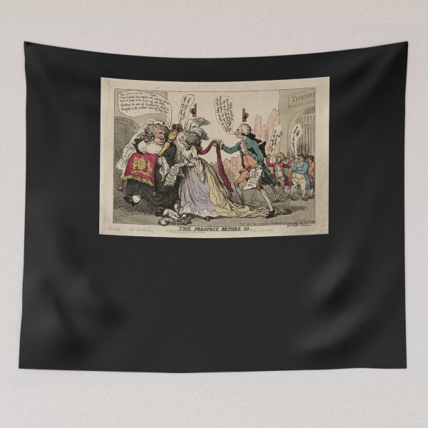Item preview, Fiancé Funny Cartoon  The Prospect Before Us  1788 Vintage Cartoon Art Print designed and sold by KainOdeh.