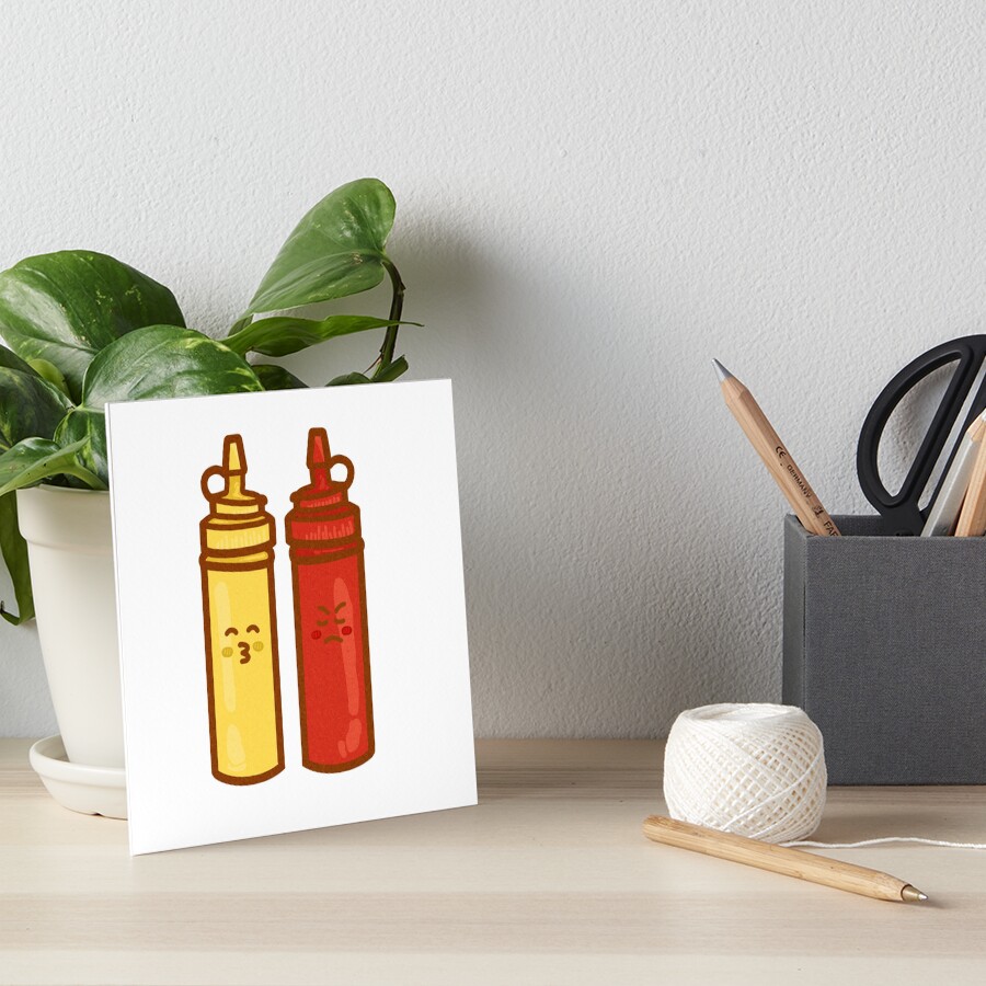 "Funny Mustard And Ketchup Emoji Illustration" Art Board Print for Sale by crizzysketch Redbubble