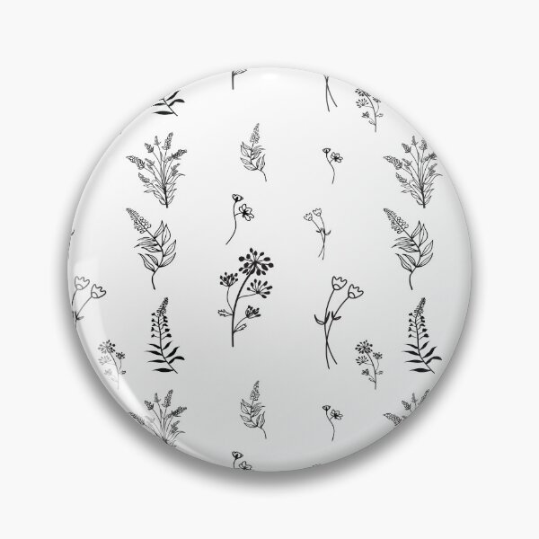 Item preview, Black Wild Flower Botanical Floral Pattern  designed and sold by HappyTees Lab.