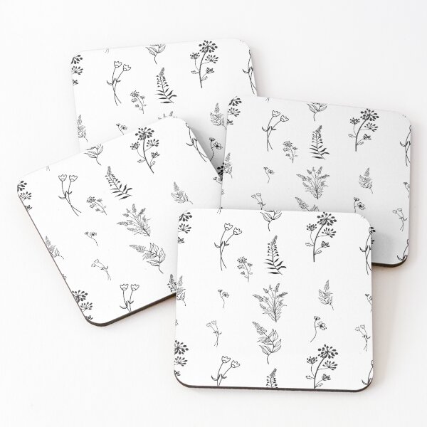 Item preview, Black Wild Flower Botanical Floral Pattern  designed and sold by HappyTees Lab.