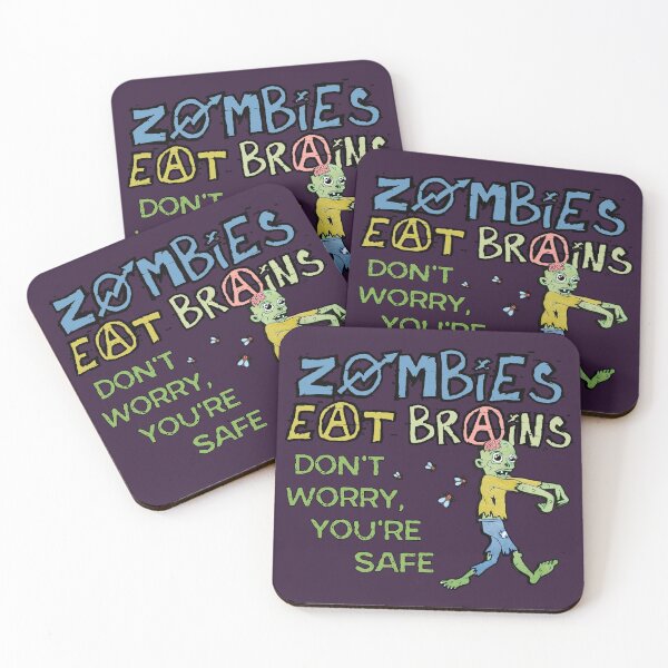 Item preview, Zombies eat brains - don't worry, you're safe funny (cartoon) designed and sold by SolidEarthArt.
