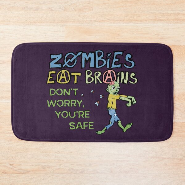 Item preview, Zombies eat brains - don't worry, you're safe funny (cartoon) designed and sold by SolidEarthArt.