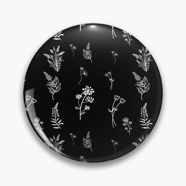 Item preview, Black & White Wild Flower Botanical Floral Pattern  designed and sold by HappyTees Lab.