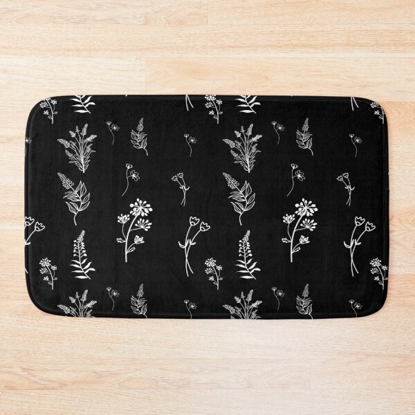 Item preview, Black & White Wild Flower Botanical Floral Pattern  designed and sold by HappyTees Lab.