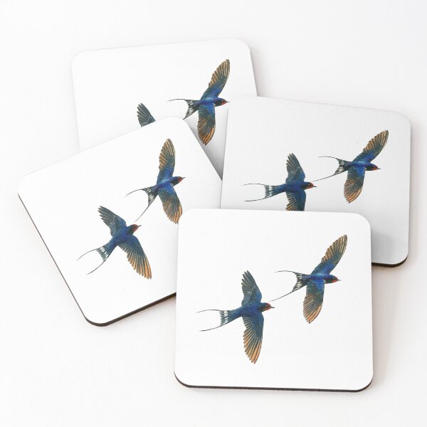 Item preview, Two beautiful Watercolor Barn swallows flying designed and sold by CarolineJordaan.