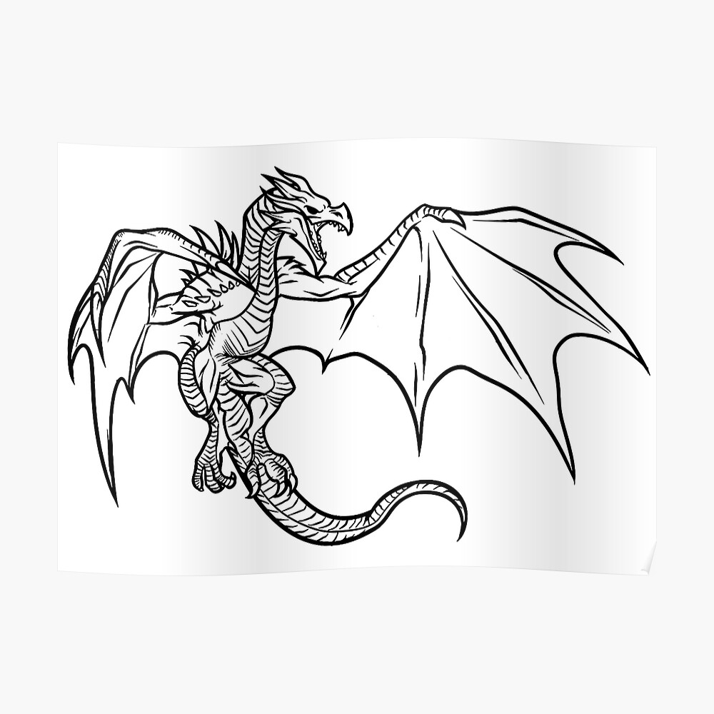 Skyrim Dragon Art Print By Laura Downing Redbubble