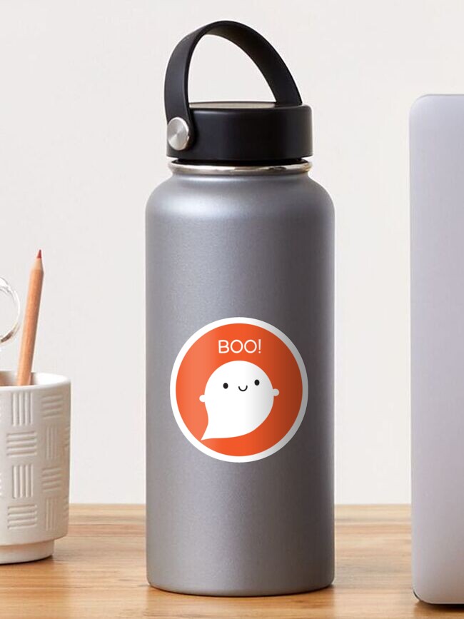 Thumbnail 1 of 3, Sticker, Boo! Kawaii Halloween Ghost designed and sold by marcelinesmith.