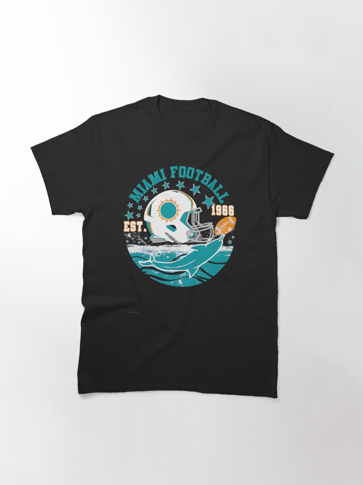 Miami Est 1966 Football Helmet Novelty Dolphin Sports Classic T