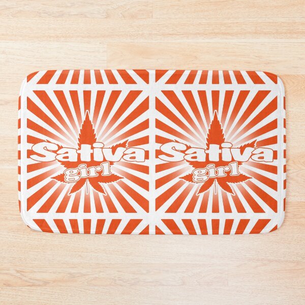 Artikelvorschau, Sativa Girl Cannabisblatt Starburst im Farbverlauf Orange und Weiß entworfen und verkauft von SmileThreads.