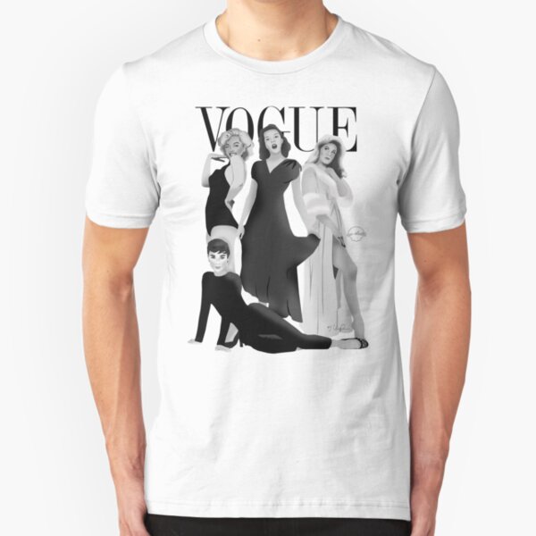 "VOGUE" Marilyn Monroe, Judy Garland, Audrey Hepburn & Elizabeth Montgomery Slim Fit T-Shirt