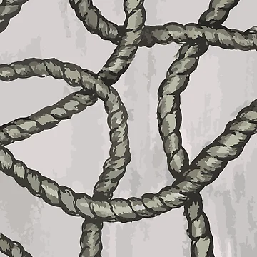 Artwork thumbnail, 'Tangled Ropes' - Hand Drawn Ink Design by TaltalimDesign