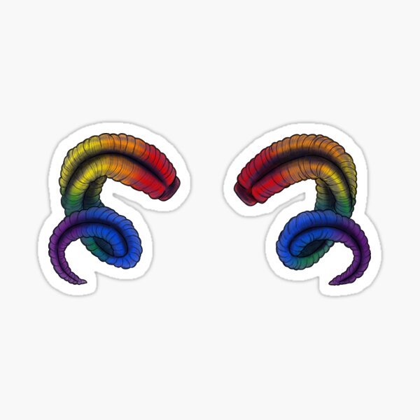 Rainbow Horns Sticker