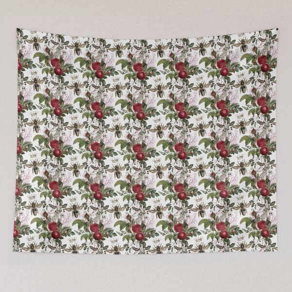 Item preview, Vintage Queen Bee and Red Flowers designed and sold by Dreamflight.