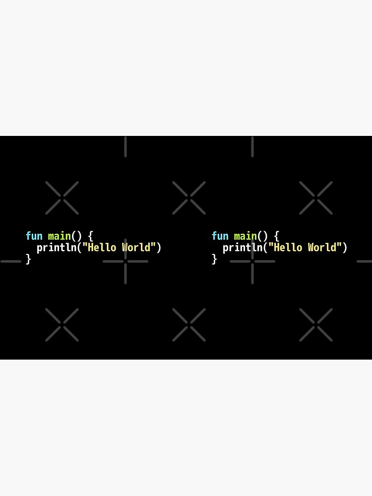 Hello World Kotlin Code - Dark Syntax Scheme Coder Design by geeksta