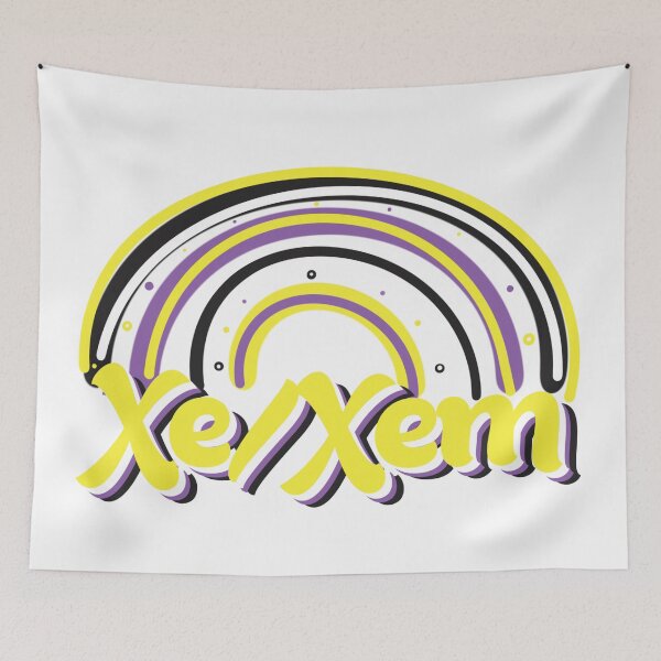 Item preview, Xe/Xem Nonbinary Pronouns Rainbow  designed and sold by PolyKinkyQueer.