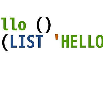 Artwork thumbnail, Hello World Lisp Code - Light Syntax Scheme Coder Design by geeksta