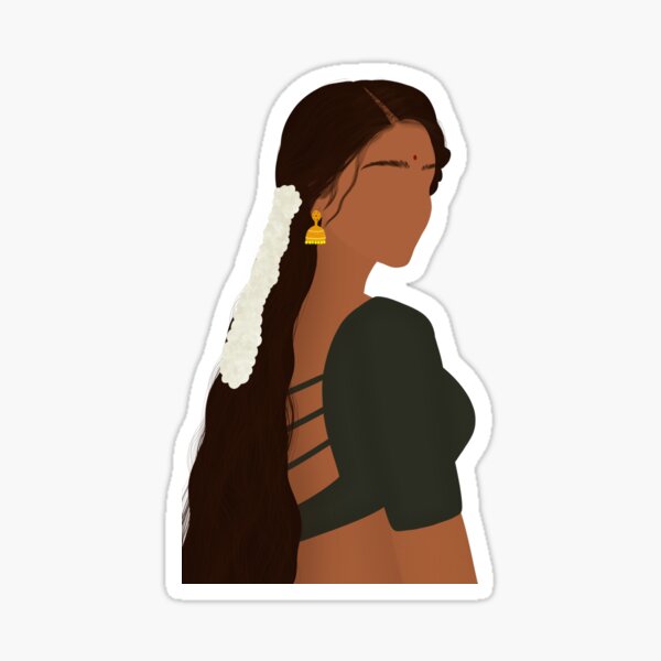 Desi Girl In Green Lehenga Sticker