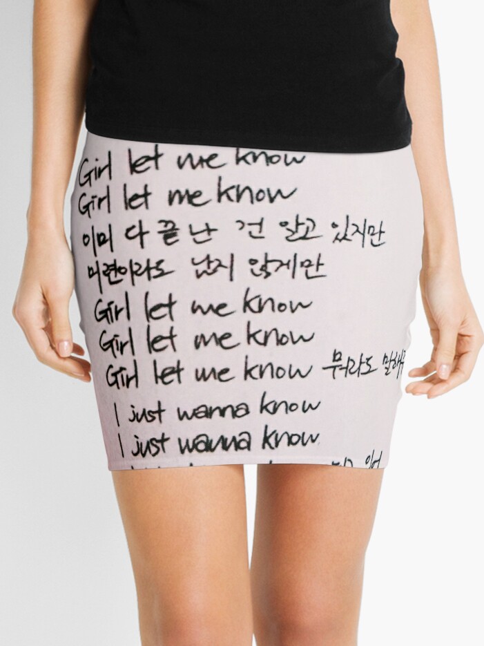 Bts Lyrics Let Me Know Mini Skirt By Bu Ho Redbubble