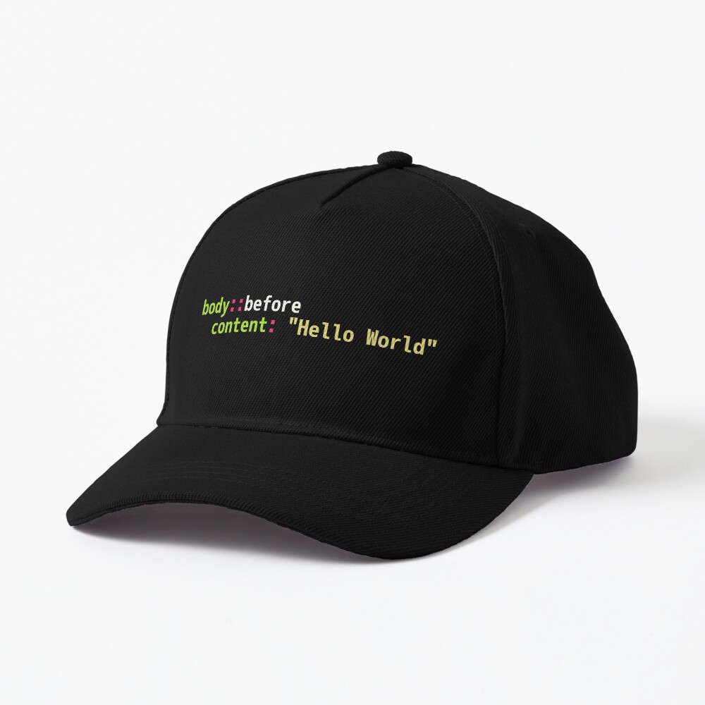 Hello World Sass Code - Dark Syntax Scheme Coder Design Cap