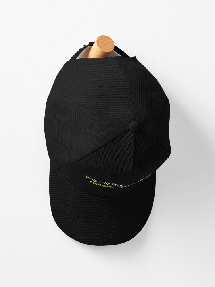 Alternate view of Hello World Sass Code - Dark Syntax Scheme Coder Design Cap