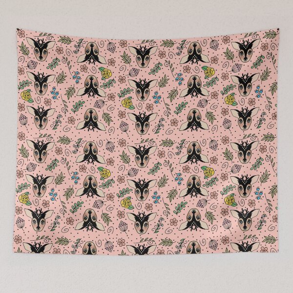 Item preview, Deer Floral Seamless Pattern designed and sold by c-vector-studio.