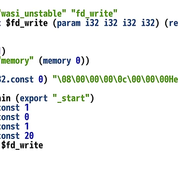 Vorschaubild zum Design Hello World WebAssembly Code - Helles Syntax Schema Coder Design von geeksta