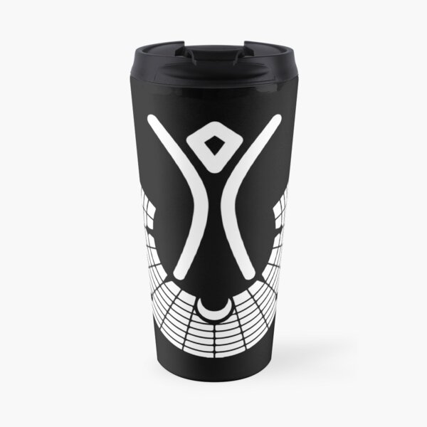 Burning Man Logo with Circle - White Travel Mug