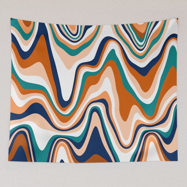 Item preview, Abstract Marble Stripes, Terracotta, Teal, Navy designed and sold by meggydesigns.