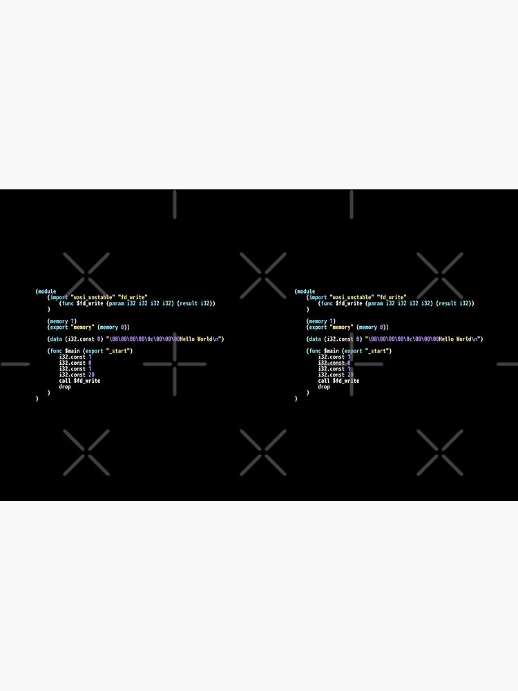 Hello World WebAssembly Code - Dark Syntax Scheme Coder Design by geeksta