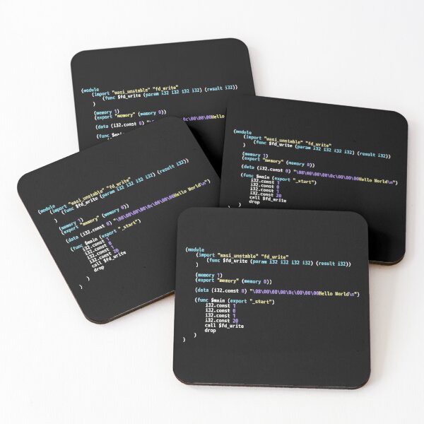 Item preview, Hello World WebAssembly Code - Dark Syntax Scheme Coder Design designed and sold by geeksta.