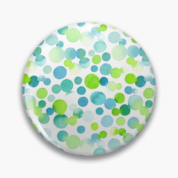 Item preview, Circular Watercolor Blue Green Blobs in Seamless Pattern Design designed and sold by KaylaStudio.