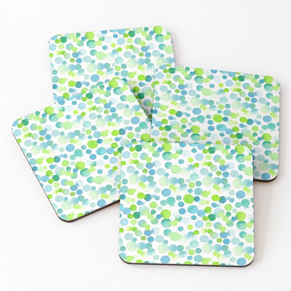 Item preview, Circular Watercolor Blue Green Blobs in Seamless Pattern Design designed and sold by KaylaStudio.
