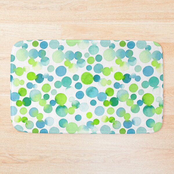 Item preview, Circular Watercolor Blue Green Blobs in Seamless Pattern Design designed and sold by KaylaStudio.