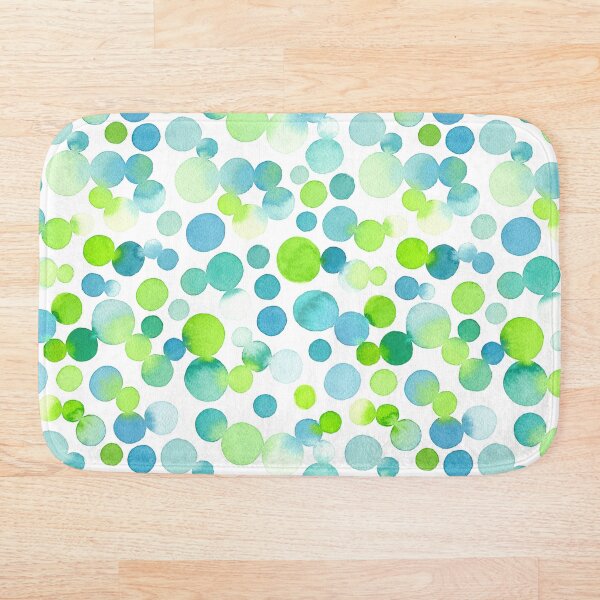 Item preview, Circular Watercolor Blue Green Blobs in Seamless Pattern Design designed and sold by KaylaStudio.