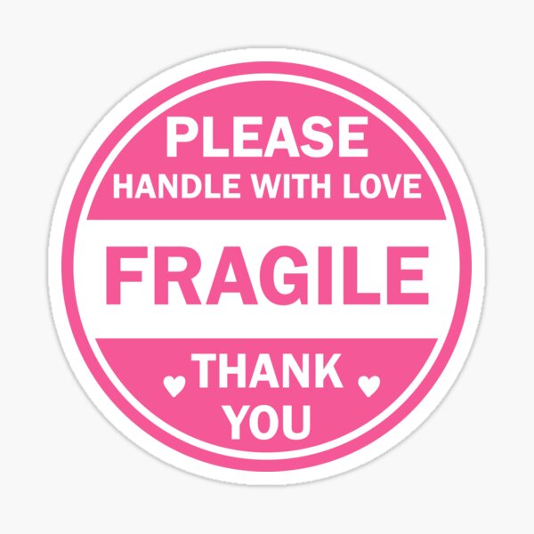 Sammeln Seltenes Reklame Werbung Aufkleber Fragile Sticker Aufkleber Label THANK YOU HANDLE 