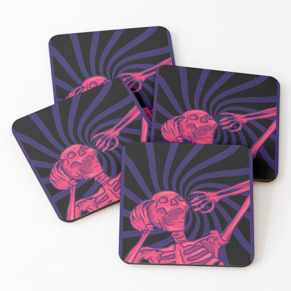 Item preview, dark skeleton on coo hypnotic background scary and spooky  designed and sold by Half Mess.