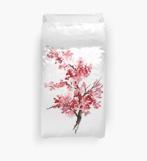Flower Cherry Blossom Watercolor Painting Illustration Image Picture Duvet Cover