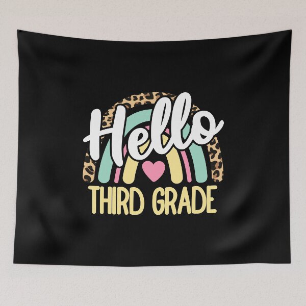 Item preview, Hello Third Grade Leopard Rainbow Back to School Teacher designed and sold by AnyKitty.