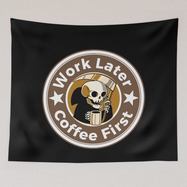 Item preview, Work Later Coffee First designed and sold by AllInCoffee.