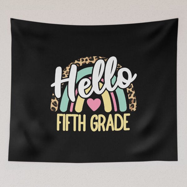 Item preview, Hello Fifth Grade Leopard Rainbow Back to School Teacher designed and sold by AnyKitty.