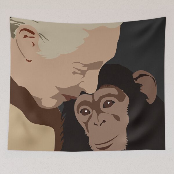 Item preview, Jane Goodall Poster Art Chimpanzee, female scientist, science poster, classroom decor, feminist art print, Steminist, stem art, stem women, animal rights designed and sold by GalleryArtField.