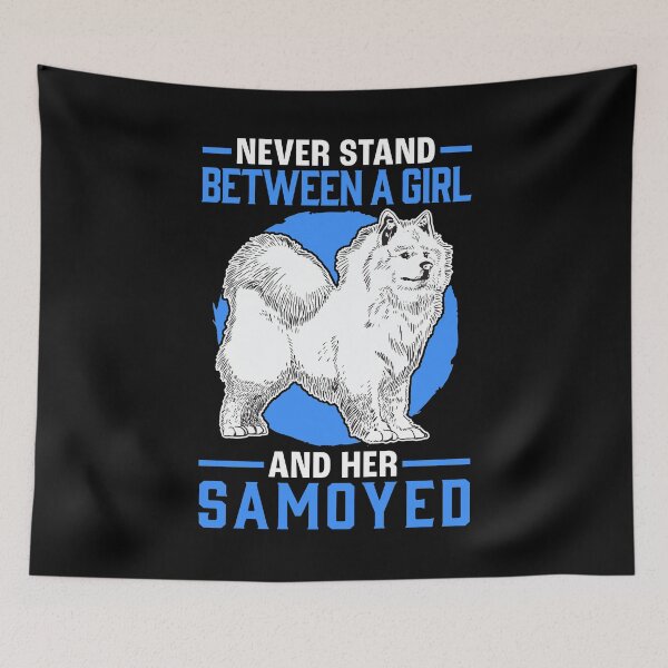 Item preview, Girl with Samoyed Sled Dog Samoyed Spitz designed and sold by madgrfx.