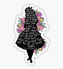 Alice in Wonderland Quote Silloette Sticker