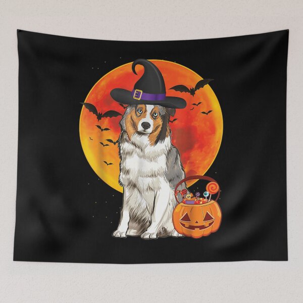 Item preview, Dog Halloween Australian Shepherd Jack O Lantern Pumpkin designed and sold by robinxam.