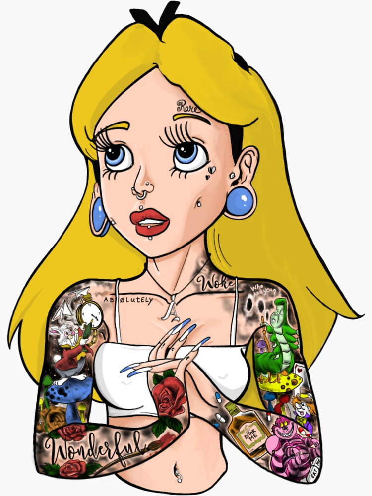 Wonderland Punk Tattooed Alice Princess Pinup Tumbler