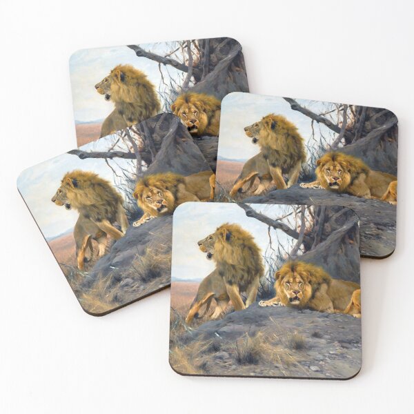 Item preview, Roaring Lions by Wilhelm Kuhnert designed and sold by academic-art.