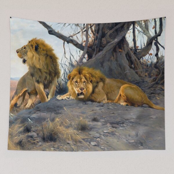 Item preview, Roaring Lions by Wilhelm Kuhnert designed and sold by academic-art.