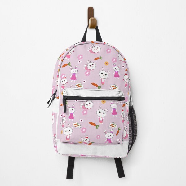 Item preview, Cute rabbit seamless pattern on pink background designed and sold by AnyMage.