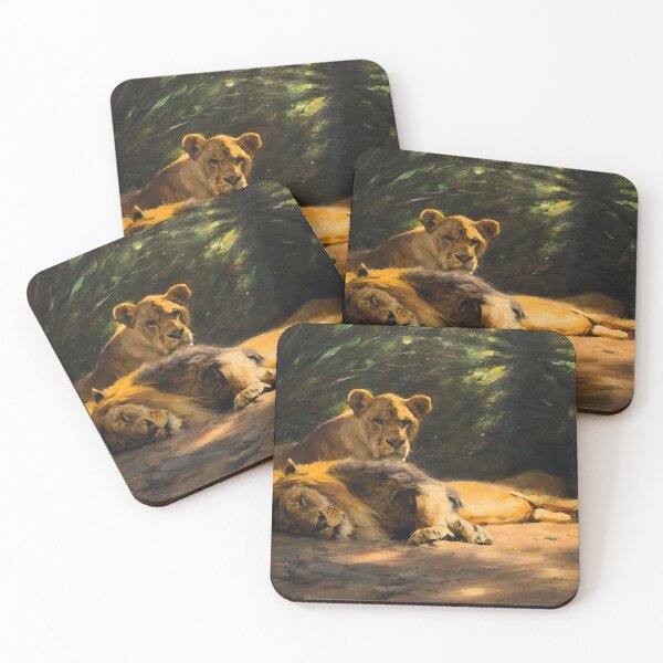Item preview, Lion Couple by Wilhelm Kuhnert designed and sold by academic-art.